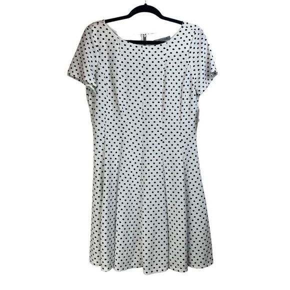 Danny and Nicole Polka-dot Fit and Flare Dress Size 14P New - Picture 1 of 8
